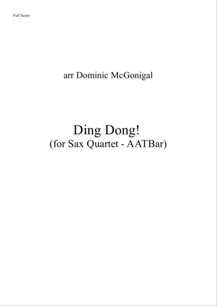 Ding Dong! (Sax Qt - AATBar) Woodwind Quartet scores gallery preview page 1