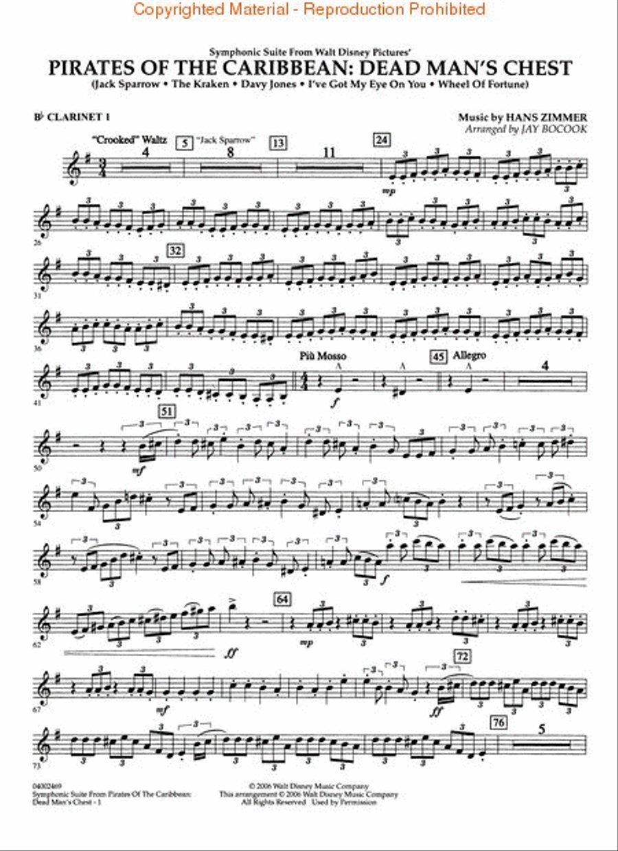 Symphonic Suite from Pirates of the Caribbean: Dead Man's Chest Concert Band scores gallery preview page 5