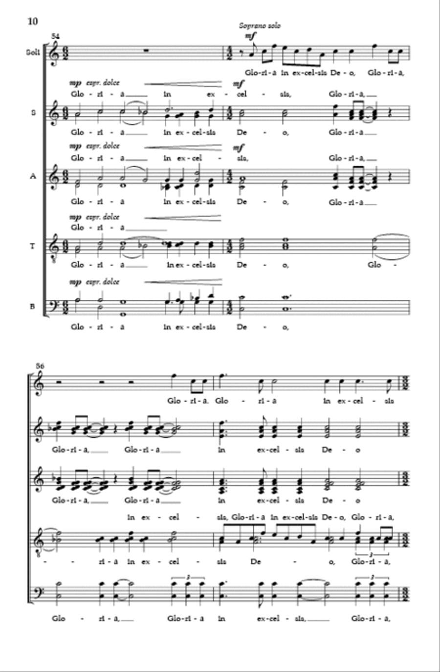 Gloria Gloria SSAATTBB scores gallery preview page 9