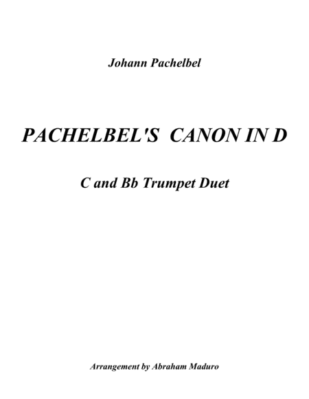 Pachelbel's Canon In D-Bb and C Trumpet Duet-Score and Parts image number null