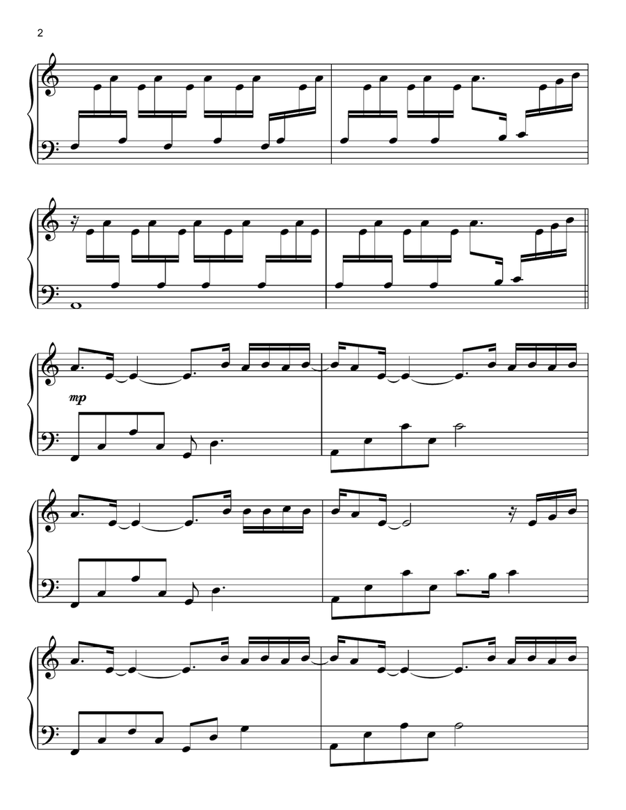 Una Mattina Easy Piano scores gallery preview page 2
