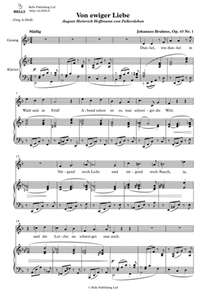 Von ewiger Liebe, Op. 43 No. 1 (D minor)