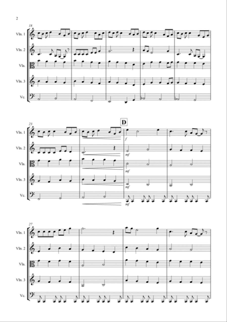Swing Low, Sweet Chariot for String Quartet String Quartet scores gallery preview page 2