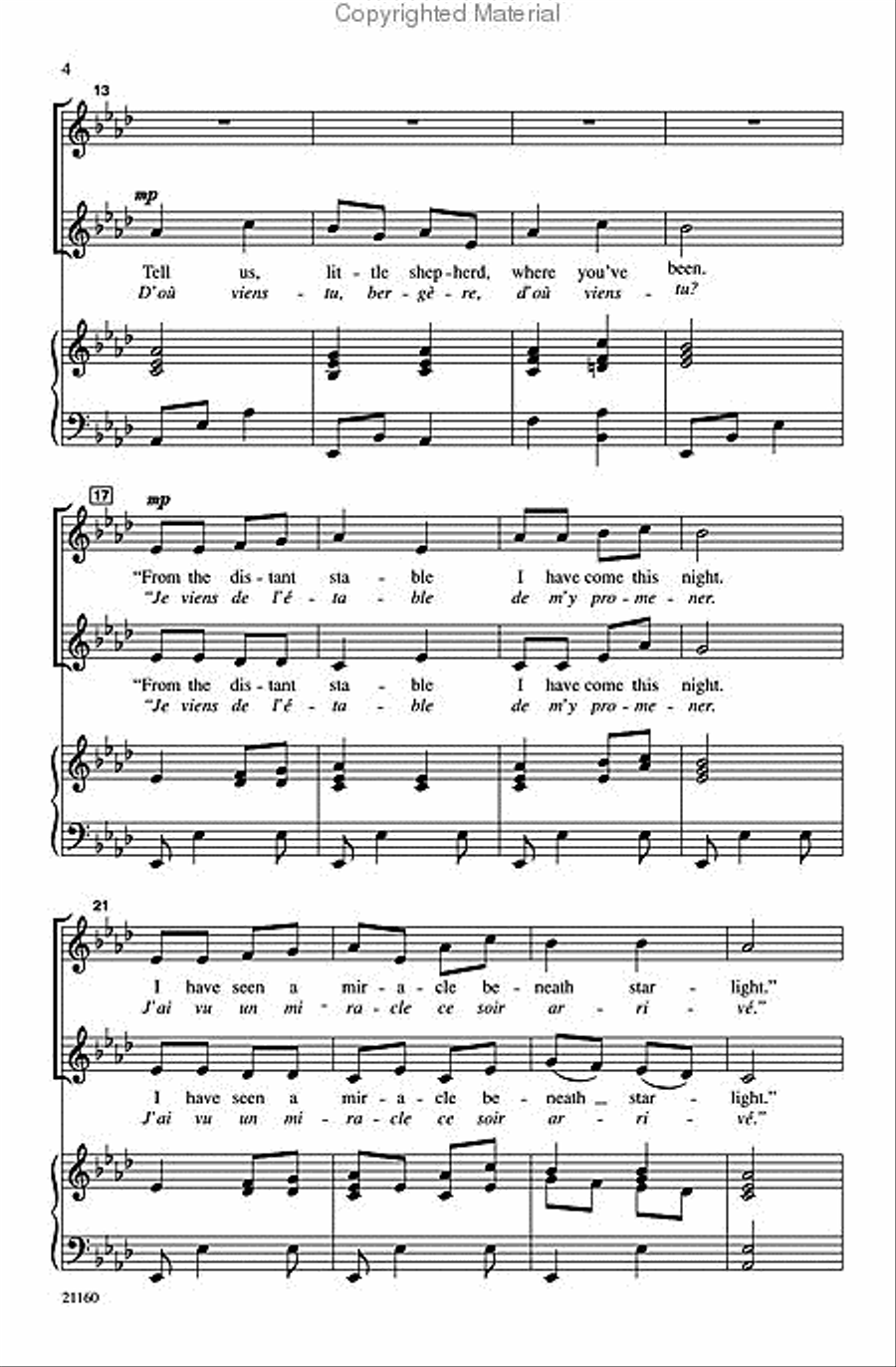 Tell Us, Little Shepherd (D'où Viens-Tu, Bergère) 2-Part scores gallery preview page 3
