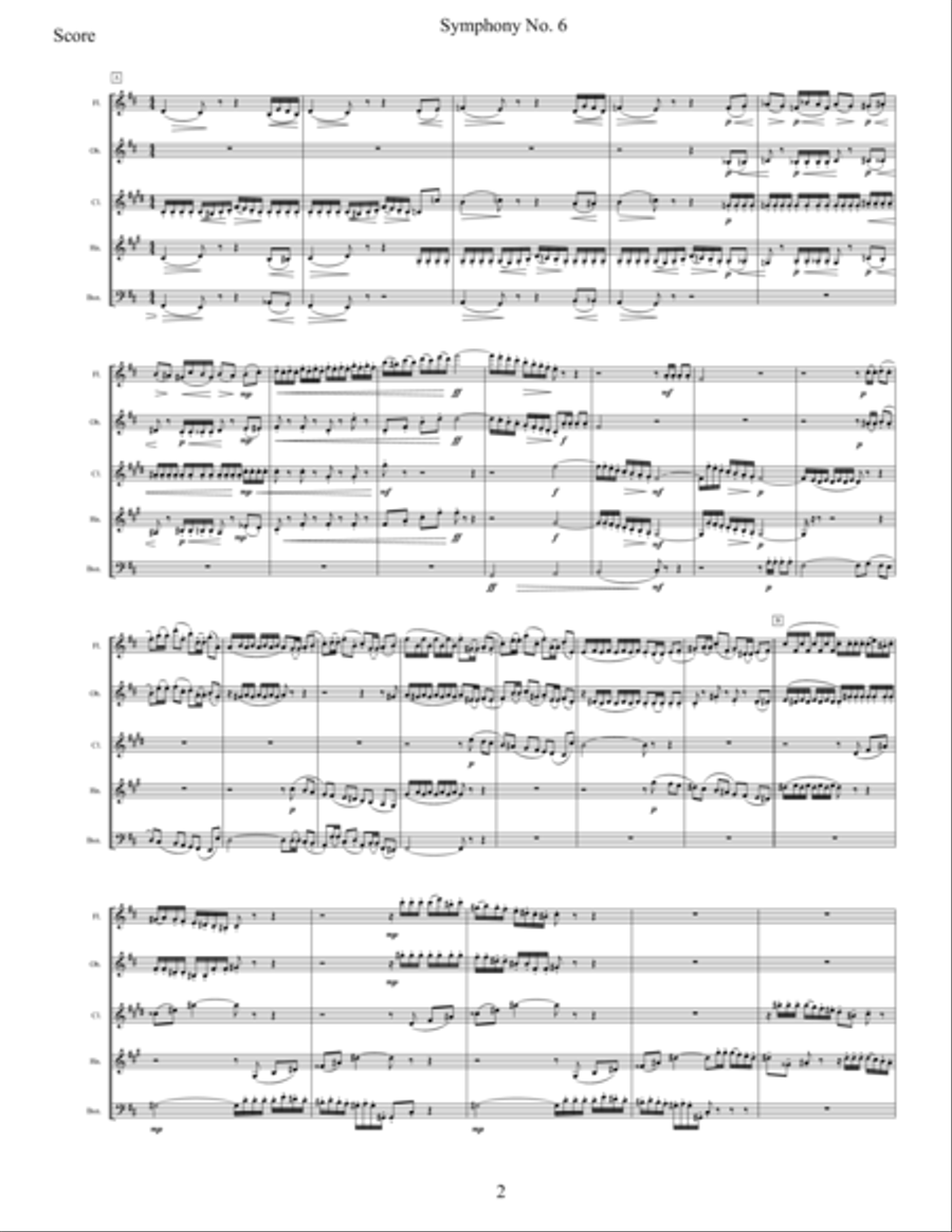 Symphony No. 6 (Pathetique) for Woodwind Quintet Woodwind Quintet scores gallery preview page 6