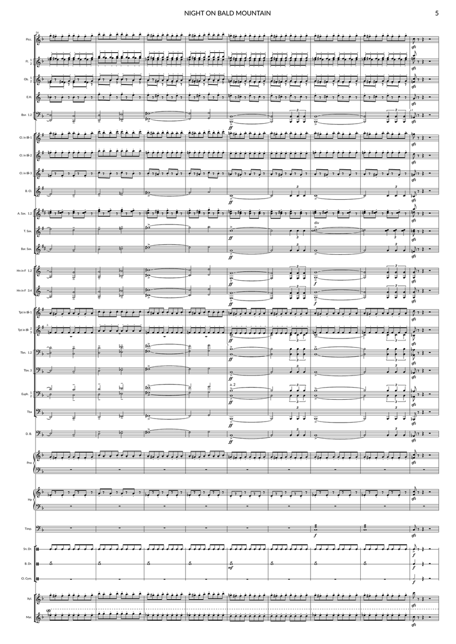 Night on Bald Mountain Concert Band scores gallery preview page 6