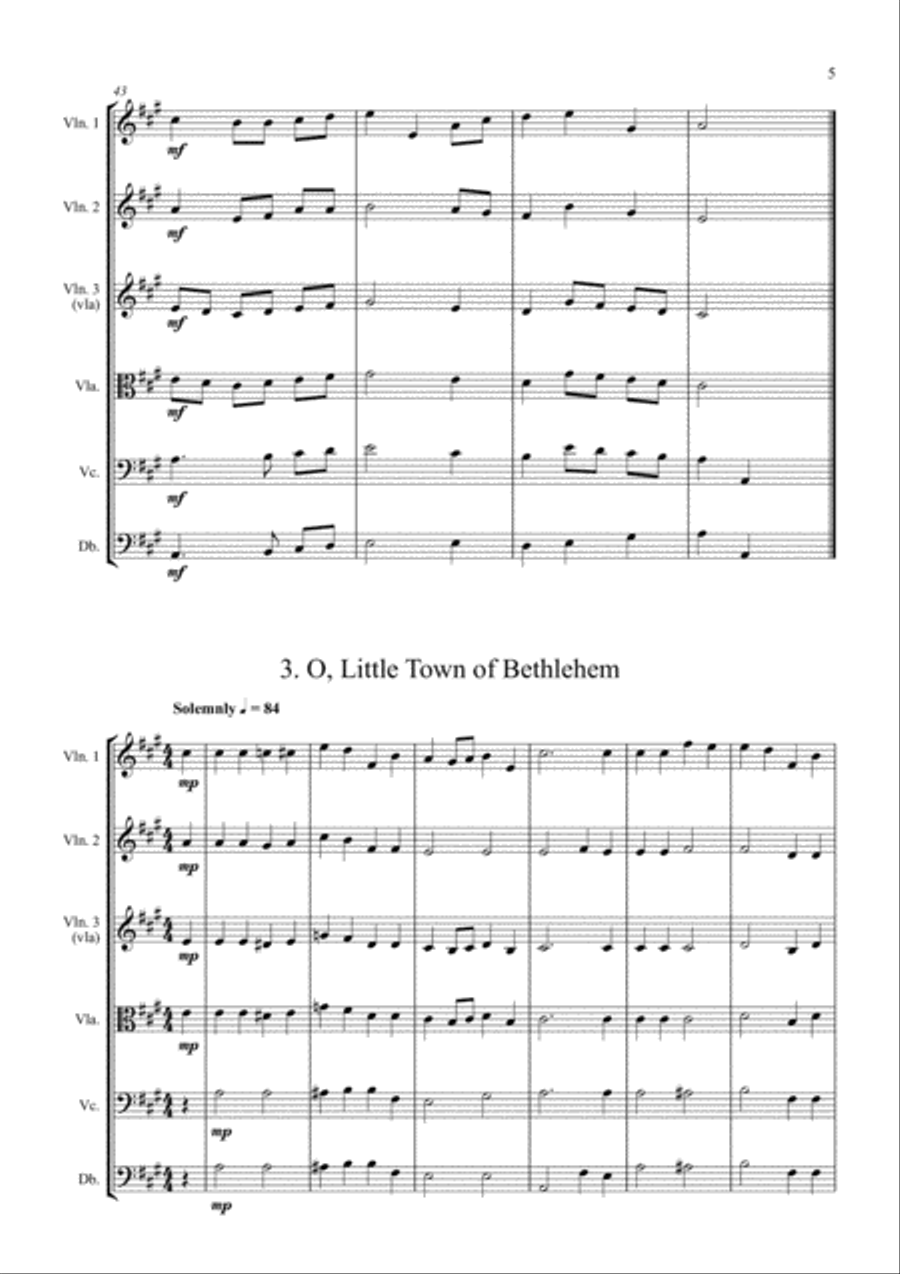 Fifteen Traditional Carols for String Orchestra - Score - Score Only String Orchestra scores gallery preview page 5