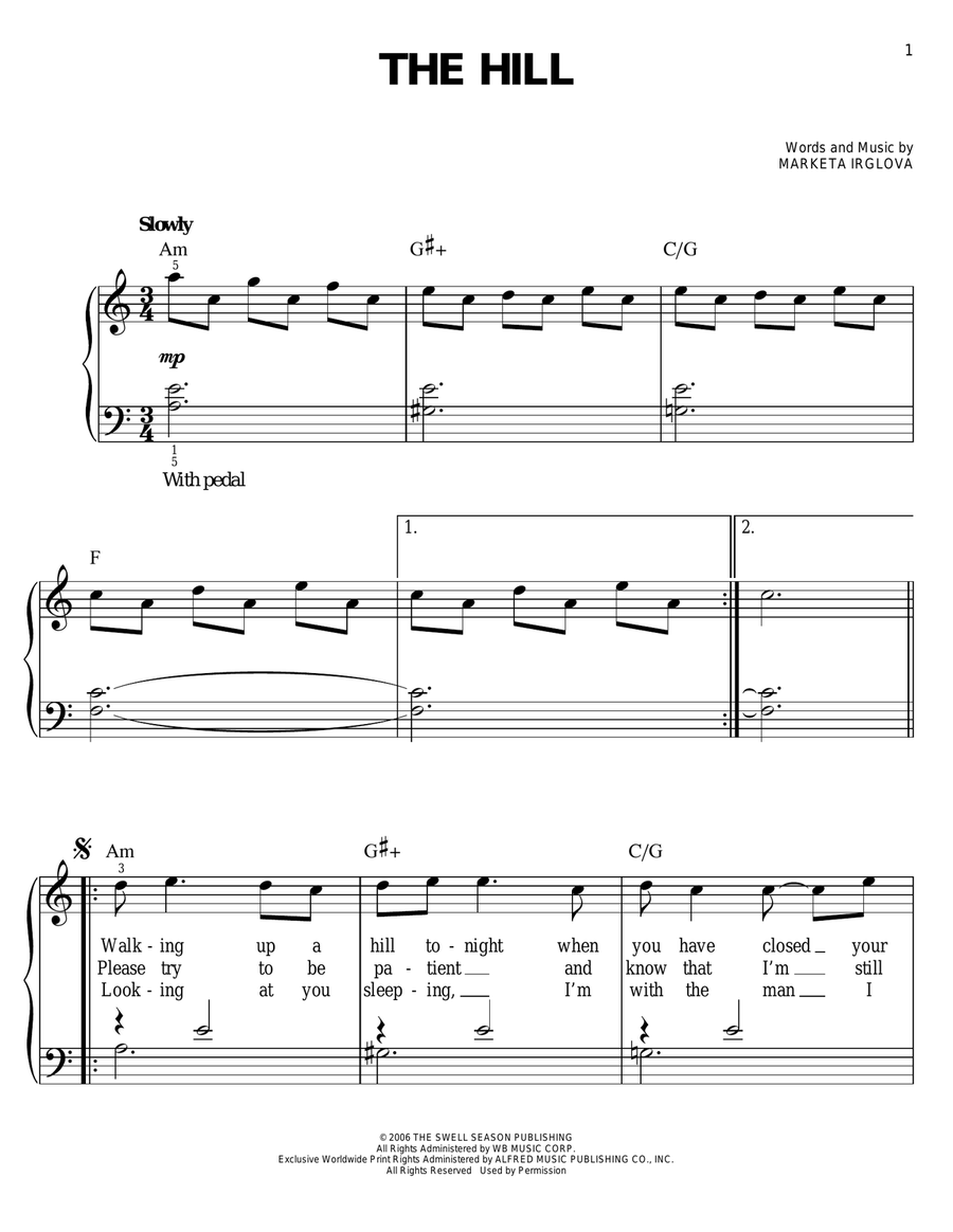 The Hill Easy Piano scores gallery preview page 1