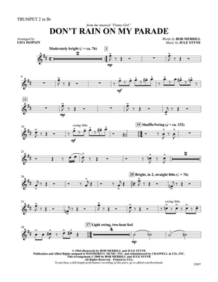 Book cover for Don't Rain on My Parade (from the musical Funny Girl): 2nd B-flat Trumpet