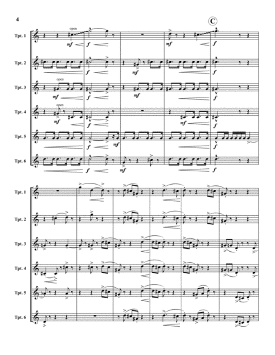 Music for Six Trumpets Large Ensemble scores gallery preview page 4