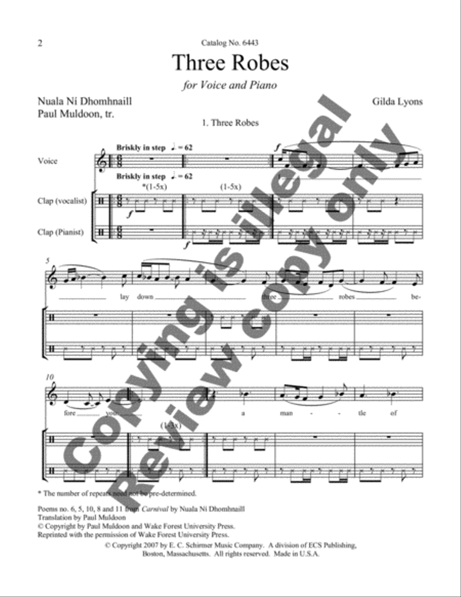 Three Robes High Voice scores gallery preview page 8
