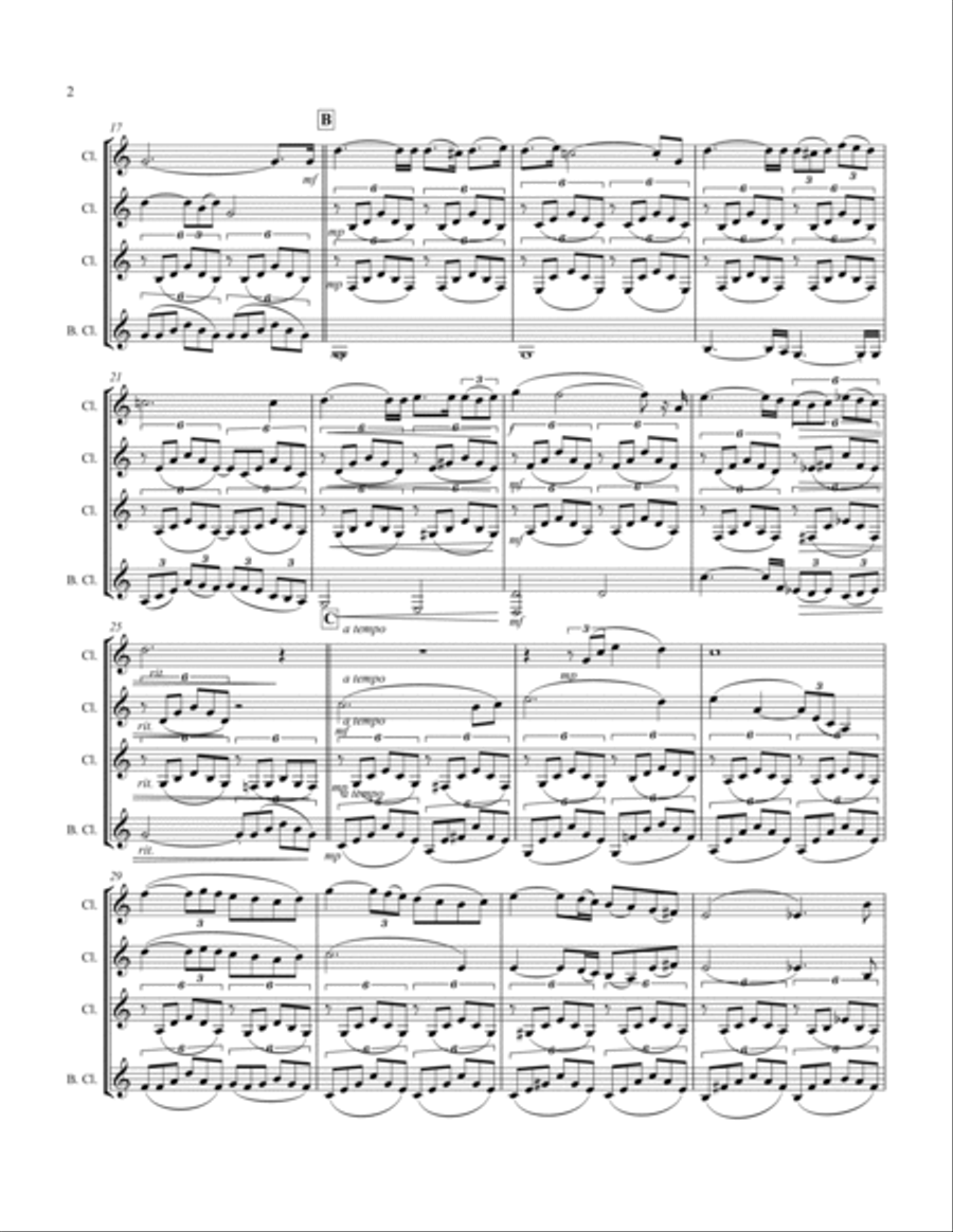 Ave Maria (for Clarinet Quartet) Clarinet Quartet scores gallery preview page 3