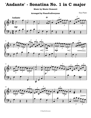 'Andante' from Sonatina No. 1 - Clementi (Easy Piano)