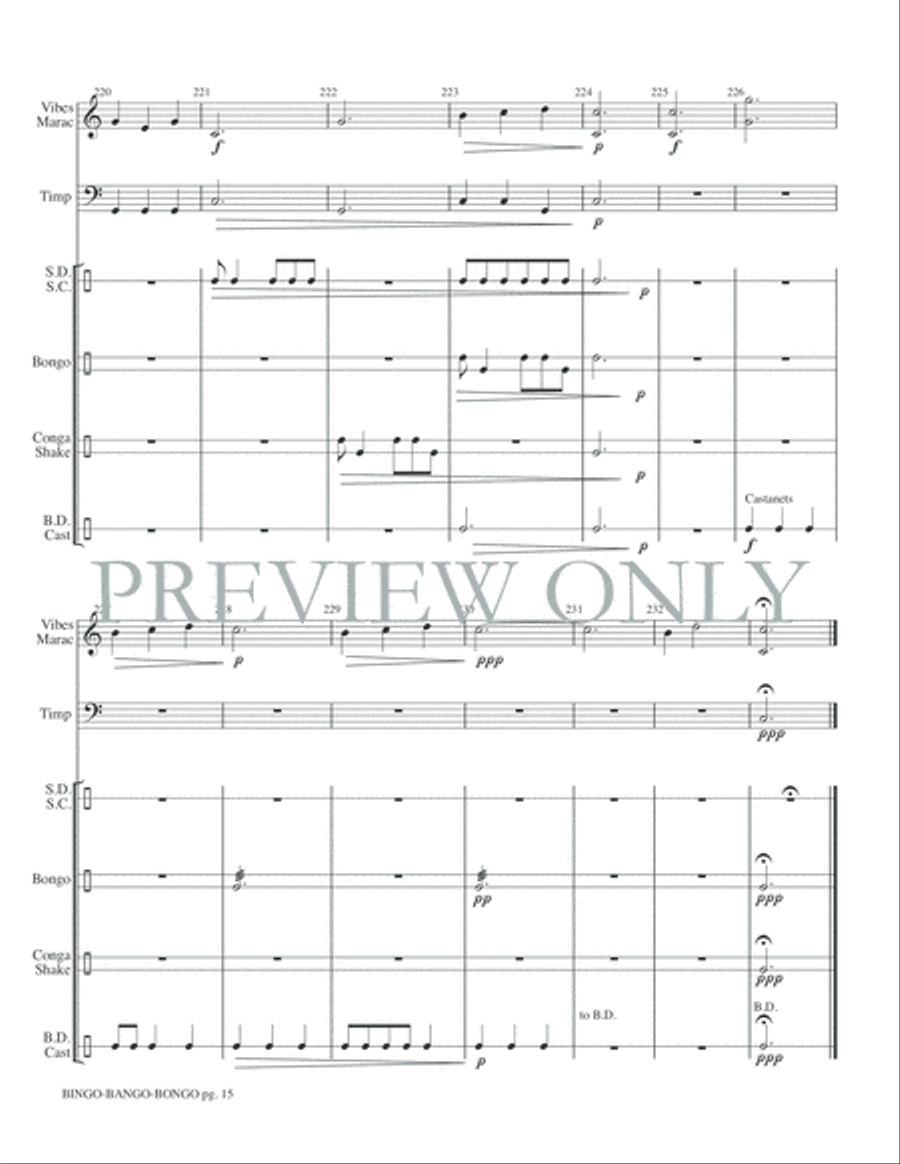 Bingo, Bango, Bongo Small Ensemble scores gallery preview page 17