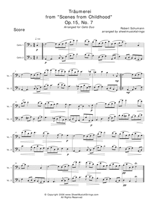 Schumann, R. - Traumerei for Two Cellos
