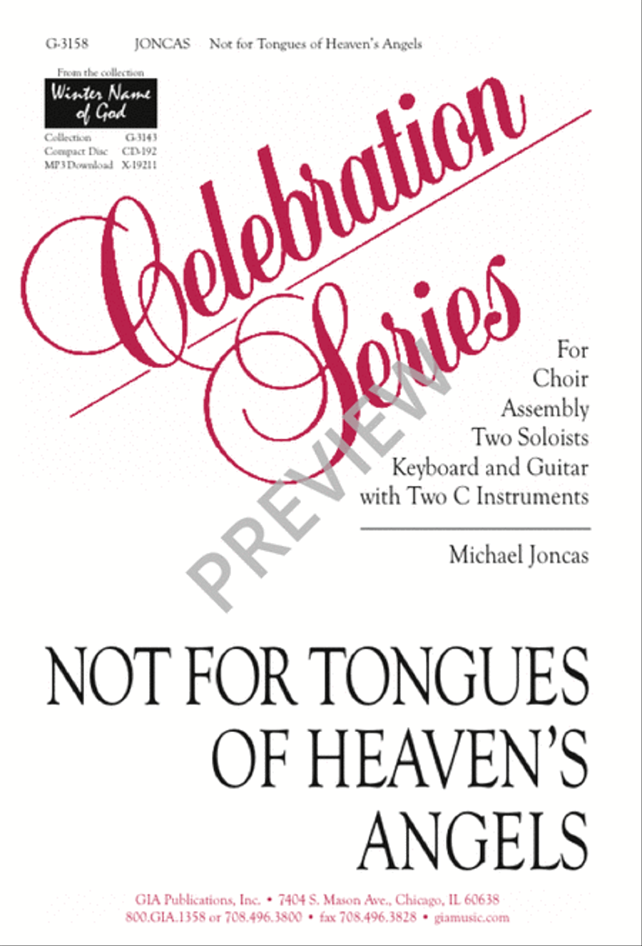 Not for Tongues of Heaven's Angels 3-Part scores gallery preview page 1