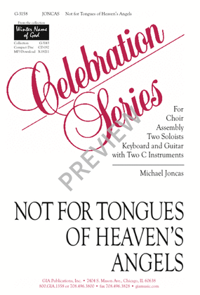 Book cover for Not for Tongues of Heaven's Angels