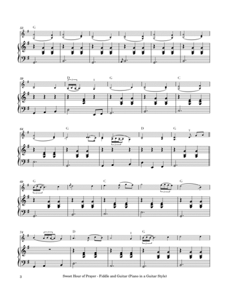 Sweet Hour of Prayer - Fiddle Solo with Piano Accompaniment in a Guitar Style image number null