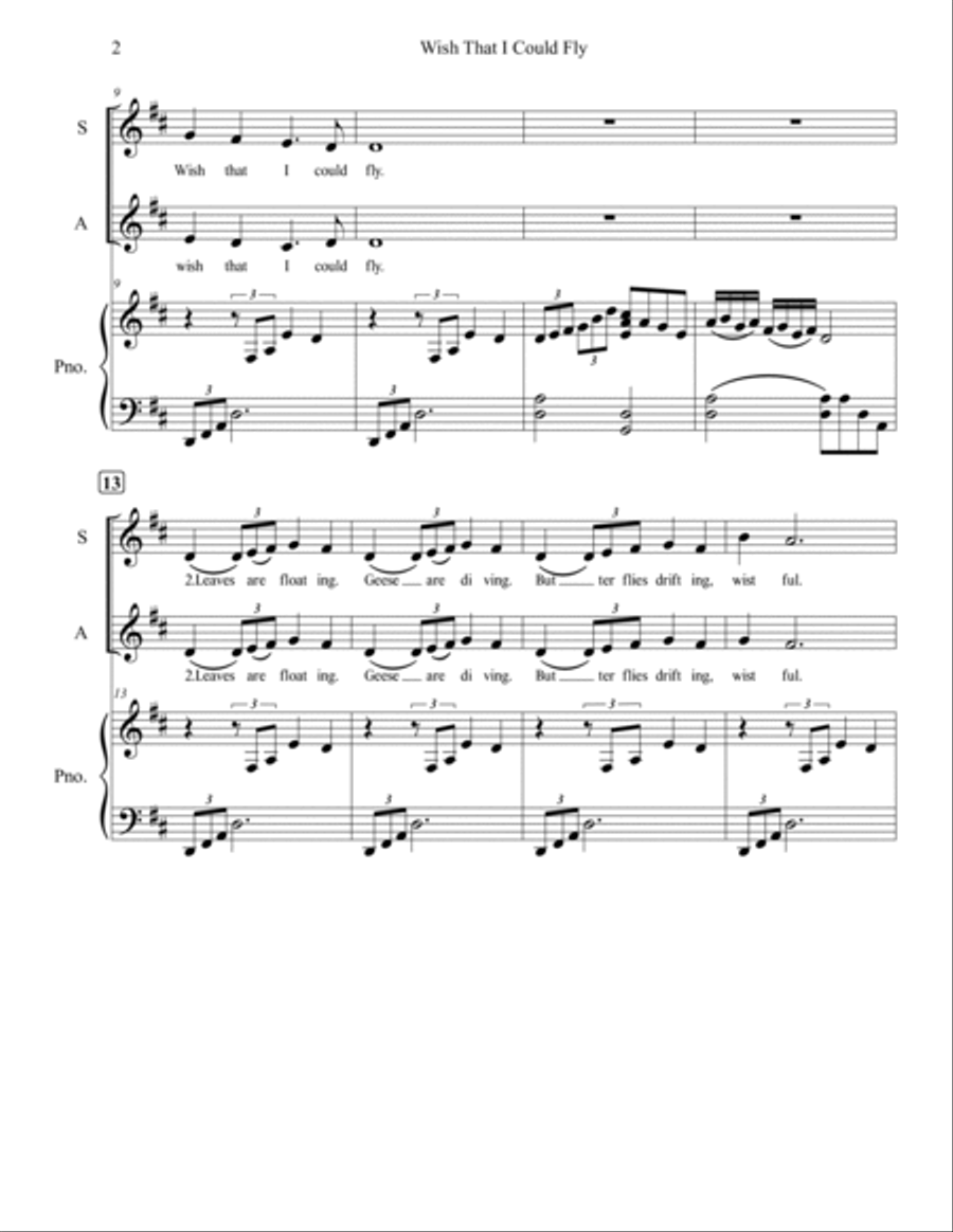 Wish That I Could Fly SA scores gallery preview page 5