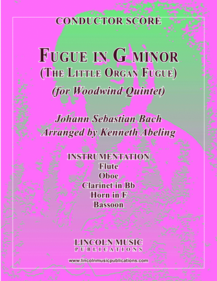 Book cover for Bach - Fugue in G minor - “Little Organ Fugue” (for Woodwind Quintet)
