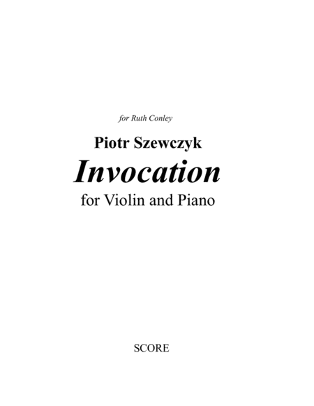 Invocation for Violin and Piano image number null