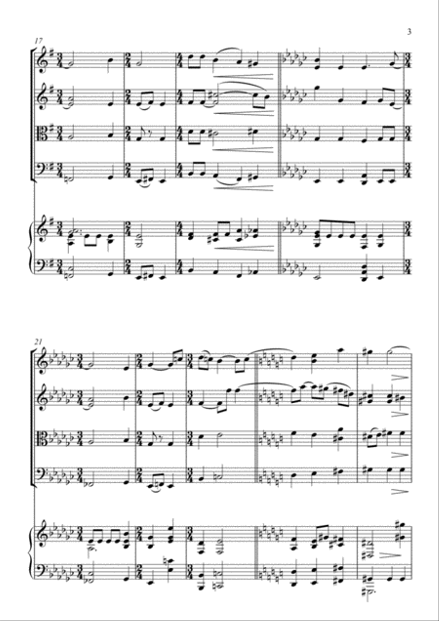 Adagio for Harp and Strings Chamber Orchestra scores gallery preview page 3