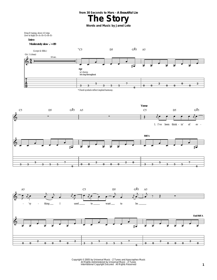 The Story Acoustic Guitar scores gallery preview page 1