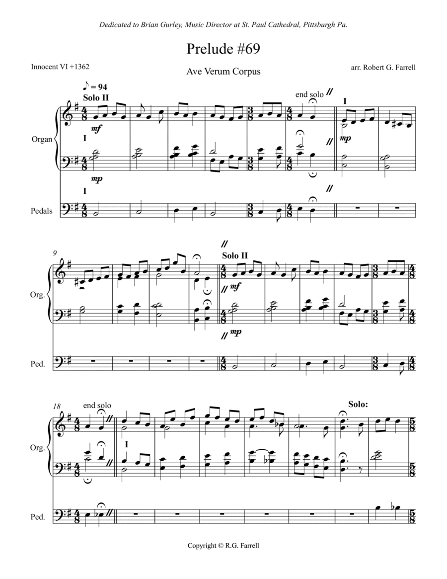 Book cover for Organ Prelude #69