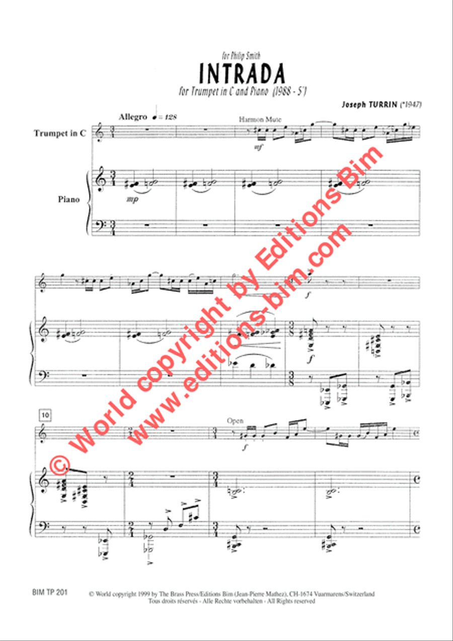 Intrada Intrada Trumpet Solo scores gallery preview page 2