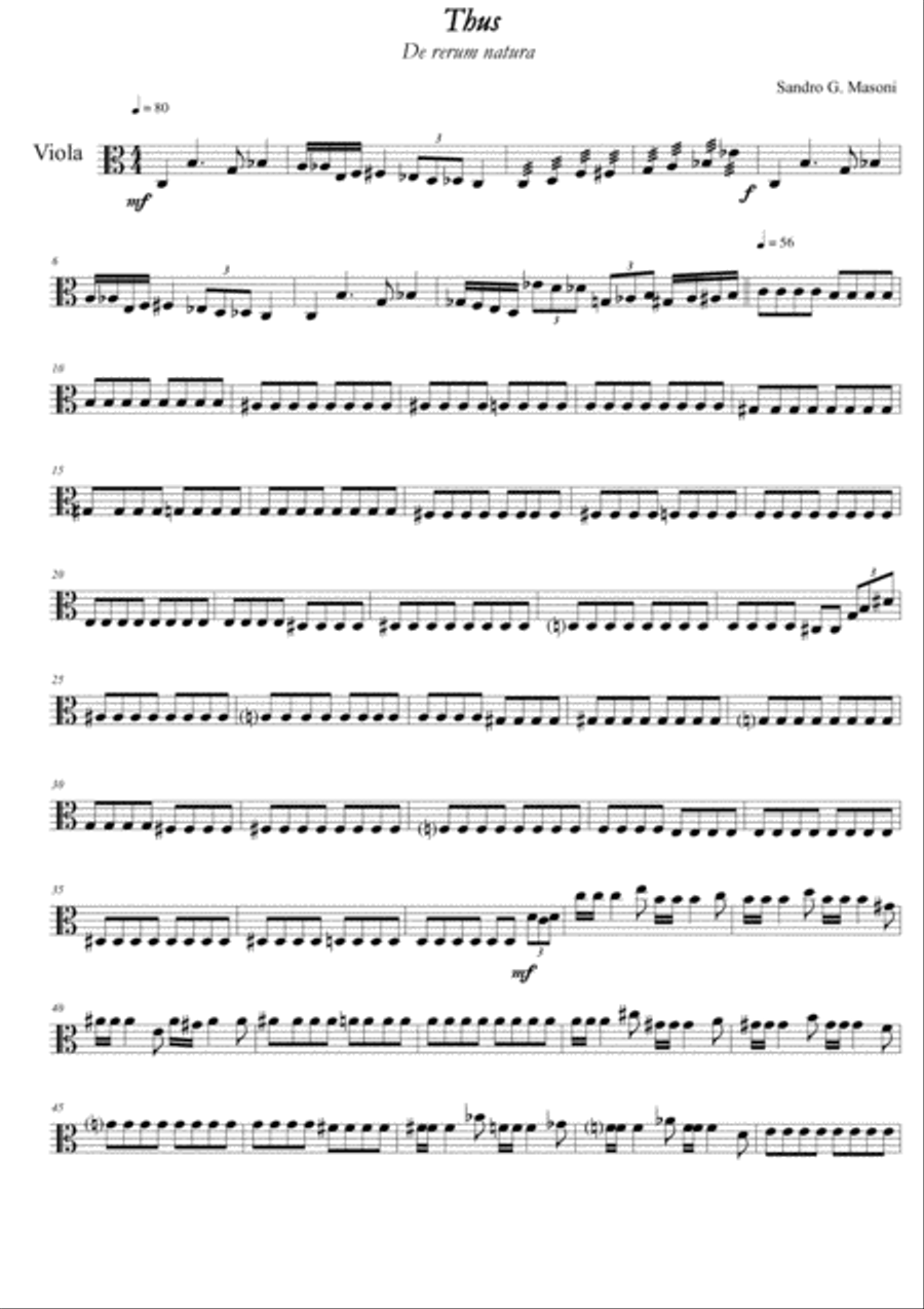 Thus (Viola part) Thus (Viola part) String Quartet scores gallery preview page 1