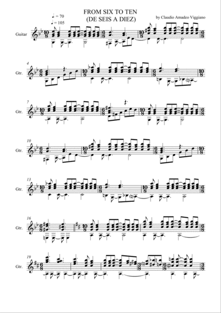 FROM SIX TO TEN (DE SEIS A DIEZ) Acoustic Guitar scores gallery preview page 2