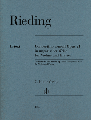 Book cover for Concertino In Hungarian Style in A Minor, Op. 21