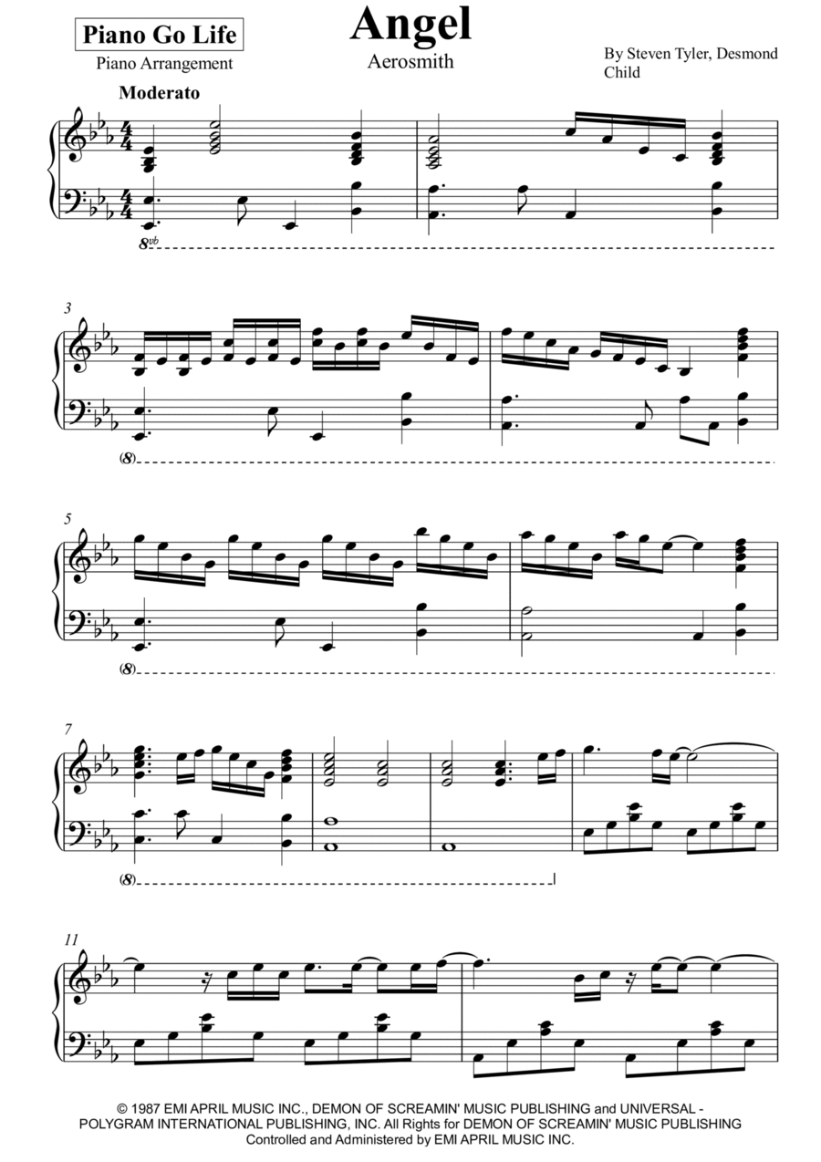 Angel Piano Solo scores gallery preview page 1