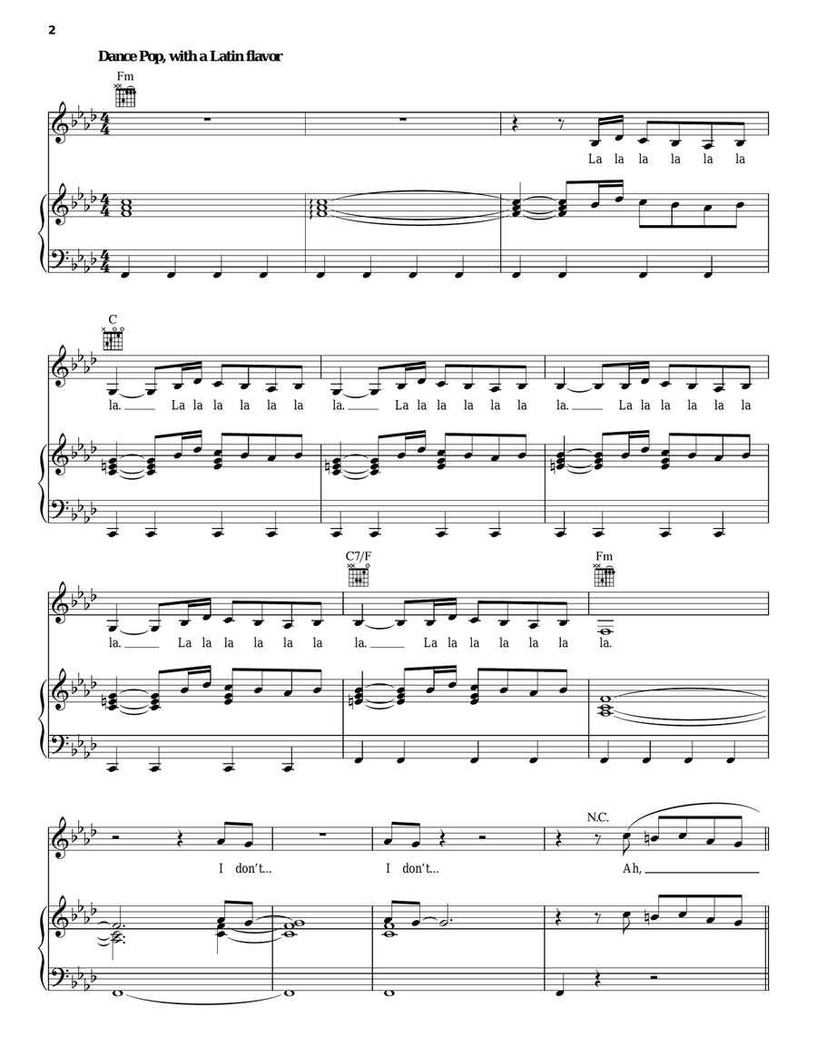 Americano Piano, Vocal, Guitar scores gallery preview page 2