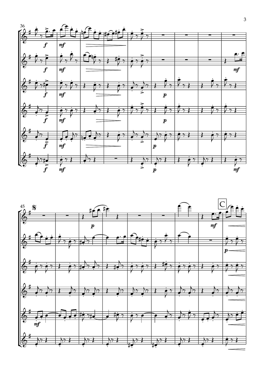 The Mischievous Elves For Flute Choir (6 C Flutes) Flute Choir scores gallery preview page 4
