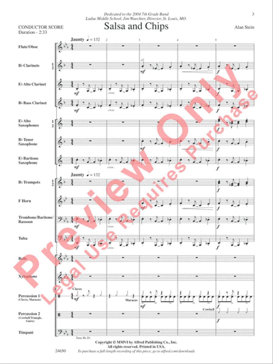 Salsa and Chips Salsa and Chips Concert Band scores gallery preview page 4