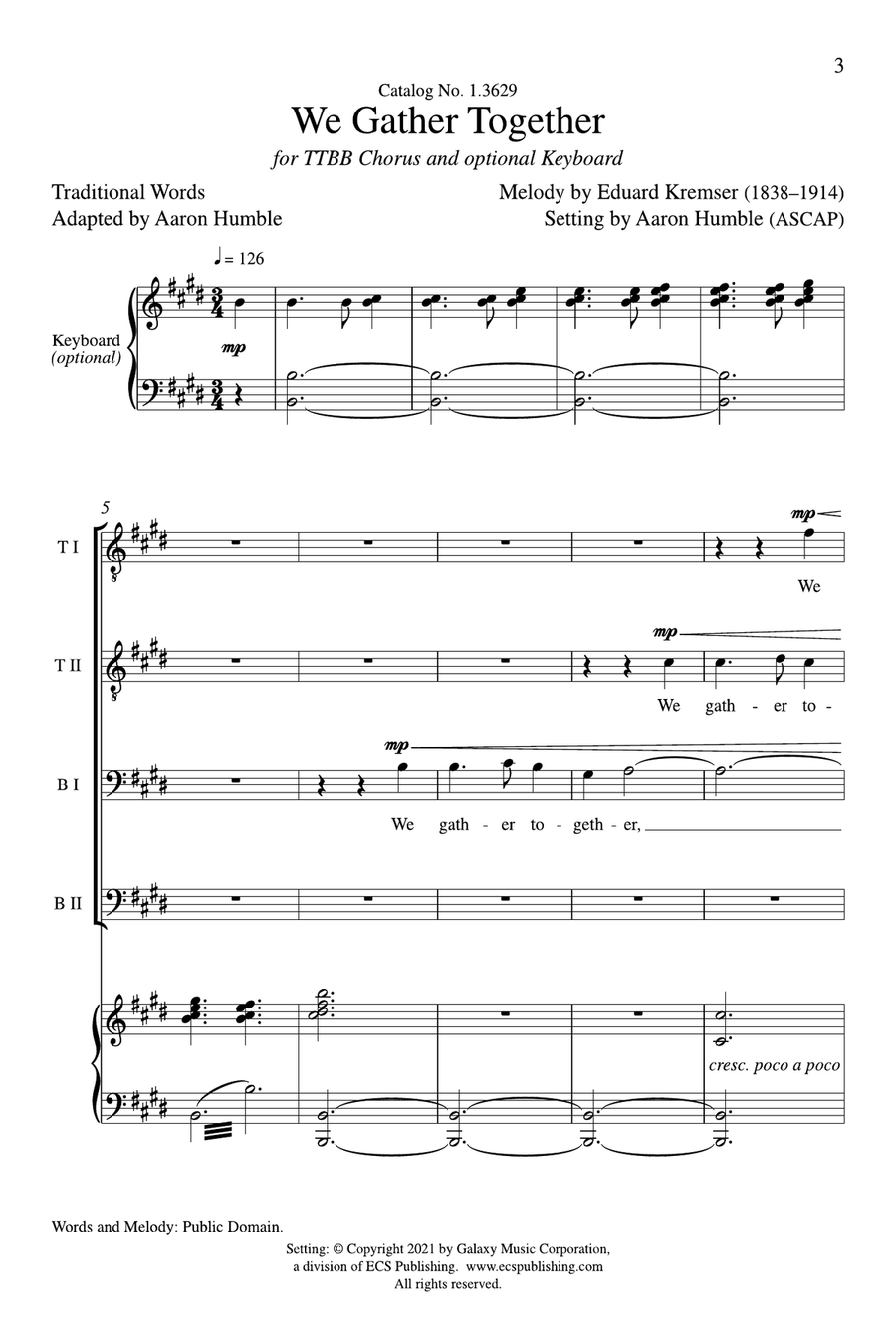 We Gather Together TTBB scores gallery preview page 2