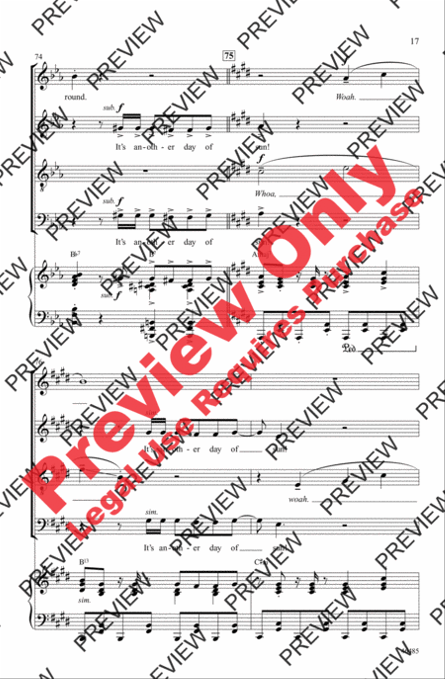 Another Day of Sun 4-Part scores gallery preview page 17