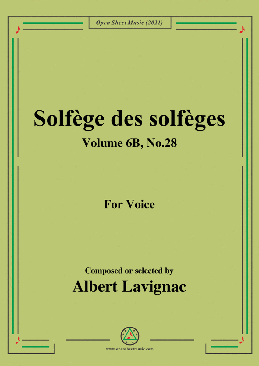 Lavignac-Solfege des solfeges,Volume 6B No.28,for Voice