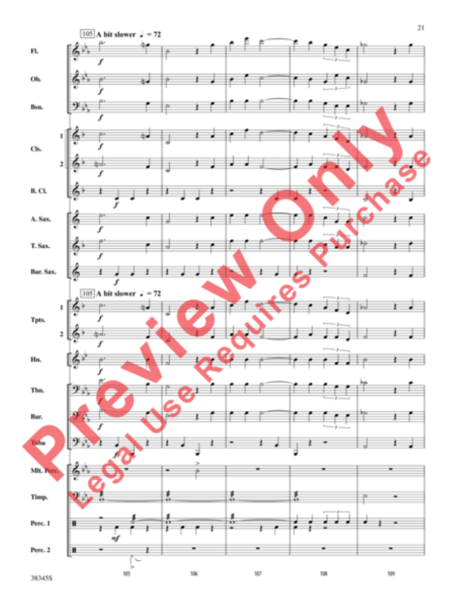 Grand Canyon Suite, Themes from Concert Band scores gallery preview page 22