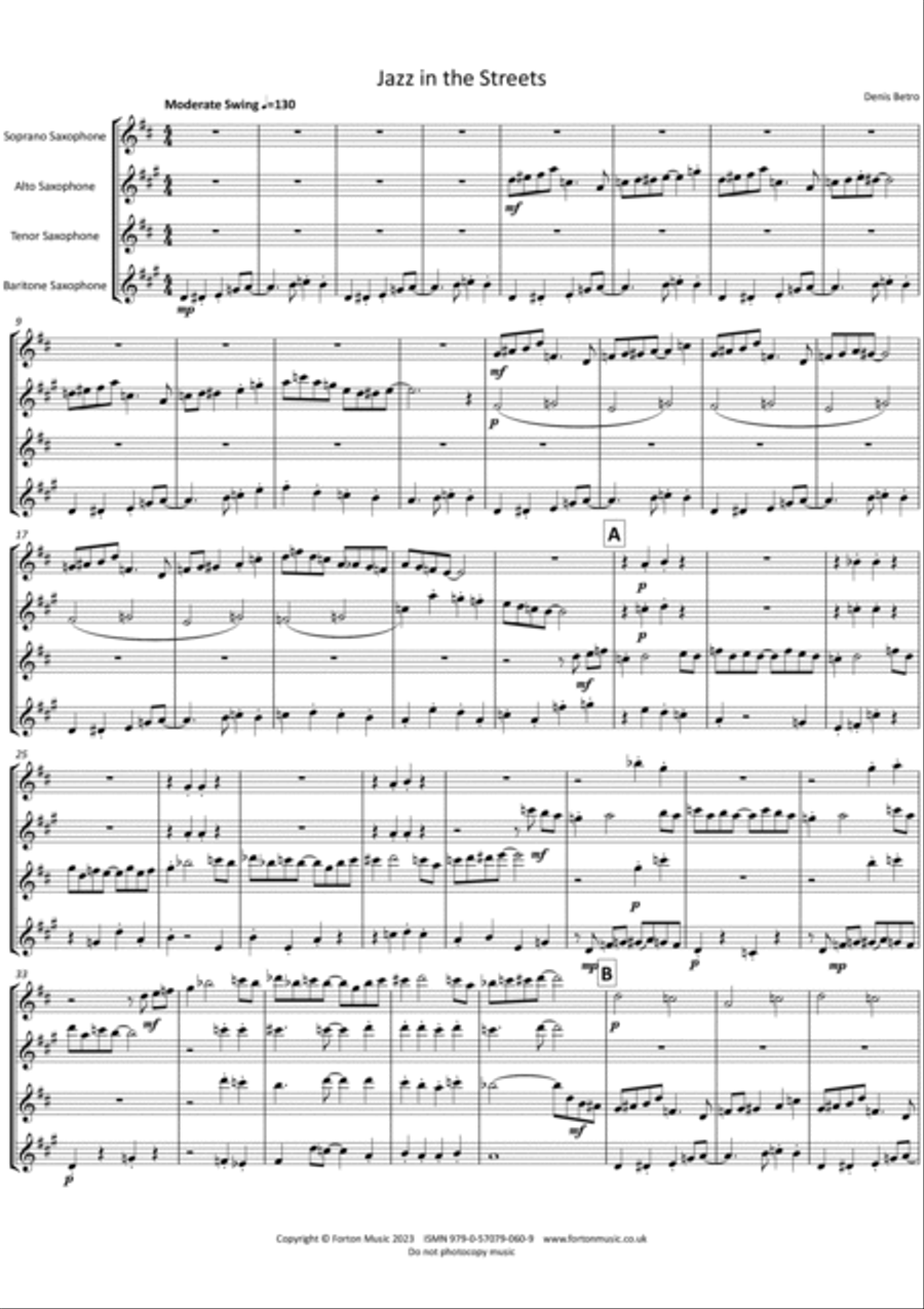 Jazz in the Streets Set of Parts scores gallery preview page 3