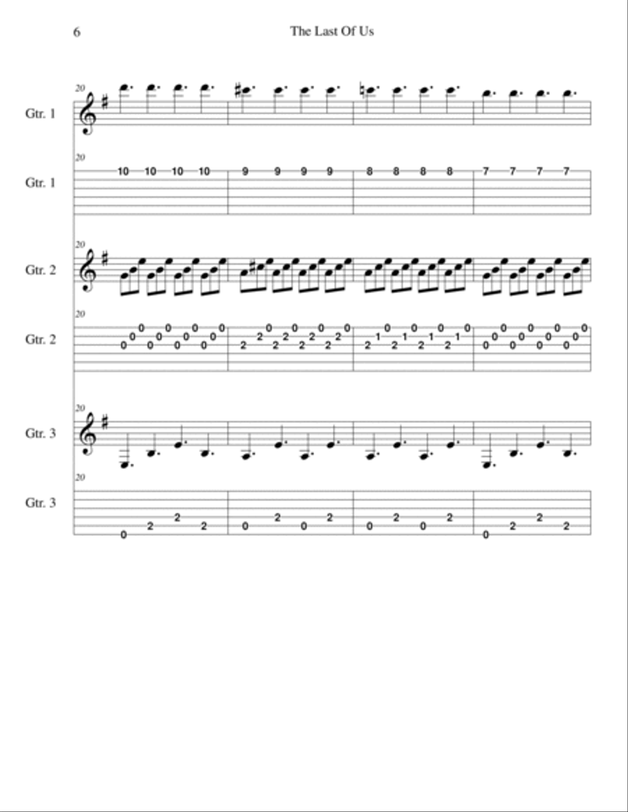 The Last Of Us Guitar scores gallery preview page 6