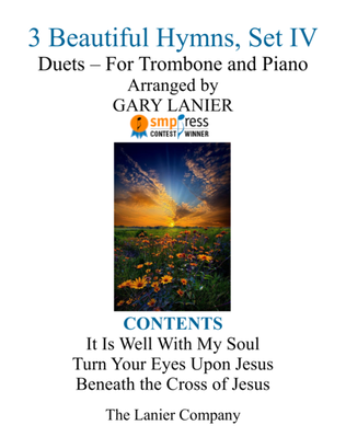 Book cover for Gary Lanier: 3 BEAUTIFUL HYMNS, Set IV (Duets for Trombone & Piano)