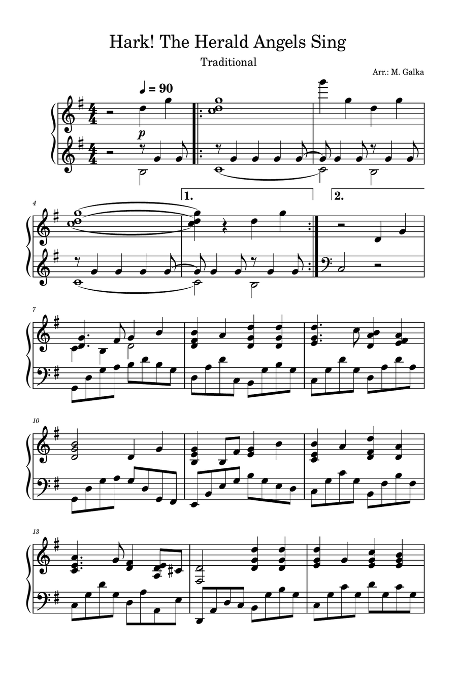 Hark! The Herold Angels Sing Piano Solo scores gallery preview page 1