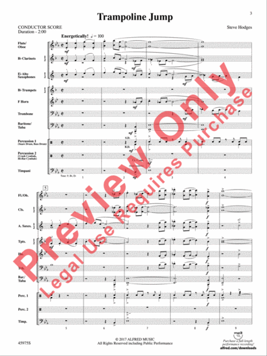 Trampoline Jump Concert Band scores gallery preview page 4