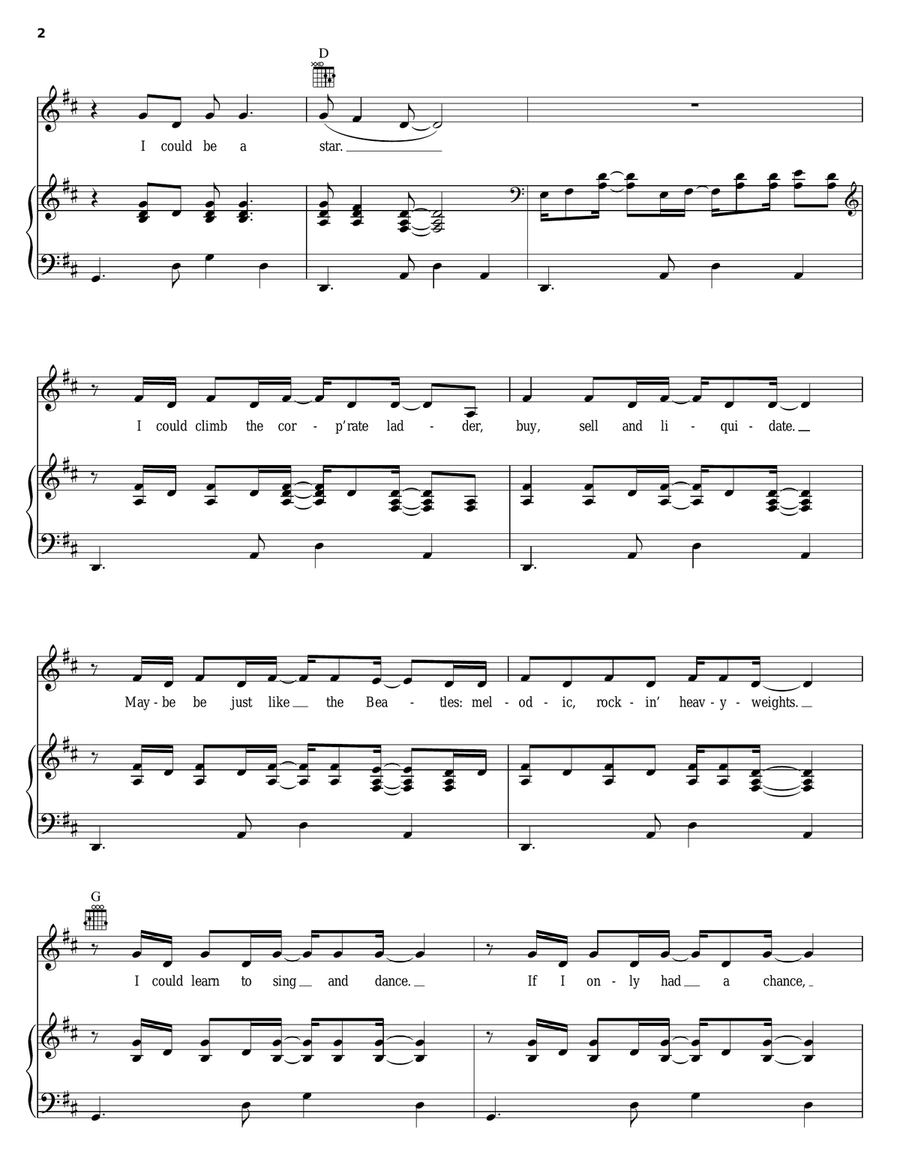 Never Gonna Be As Big As Jesus Piano, Vocal, Guitar scores gallery preview page 2