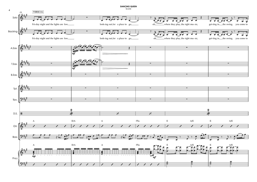 Dancing Queen - Score Only Jazz Ensemble scores gallery preview page 6