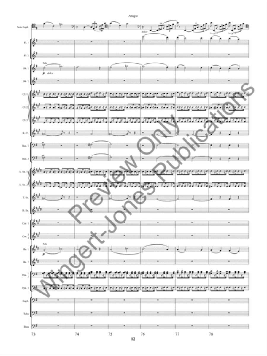 Adagio Solo Euphonium and Winds Concert Band scores gallery preview page 15