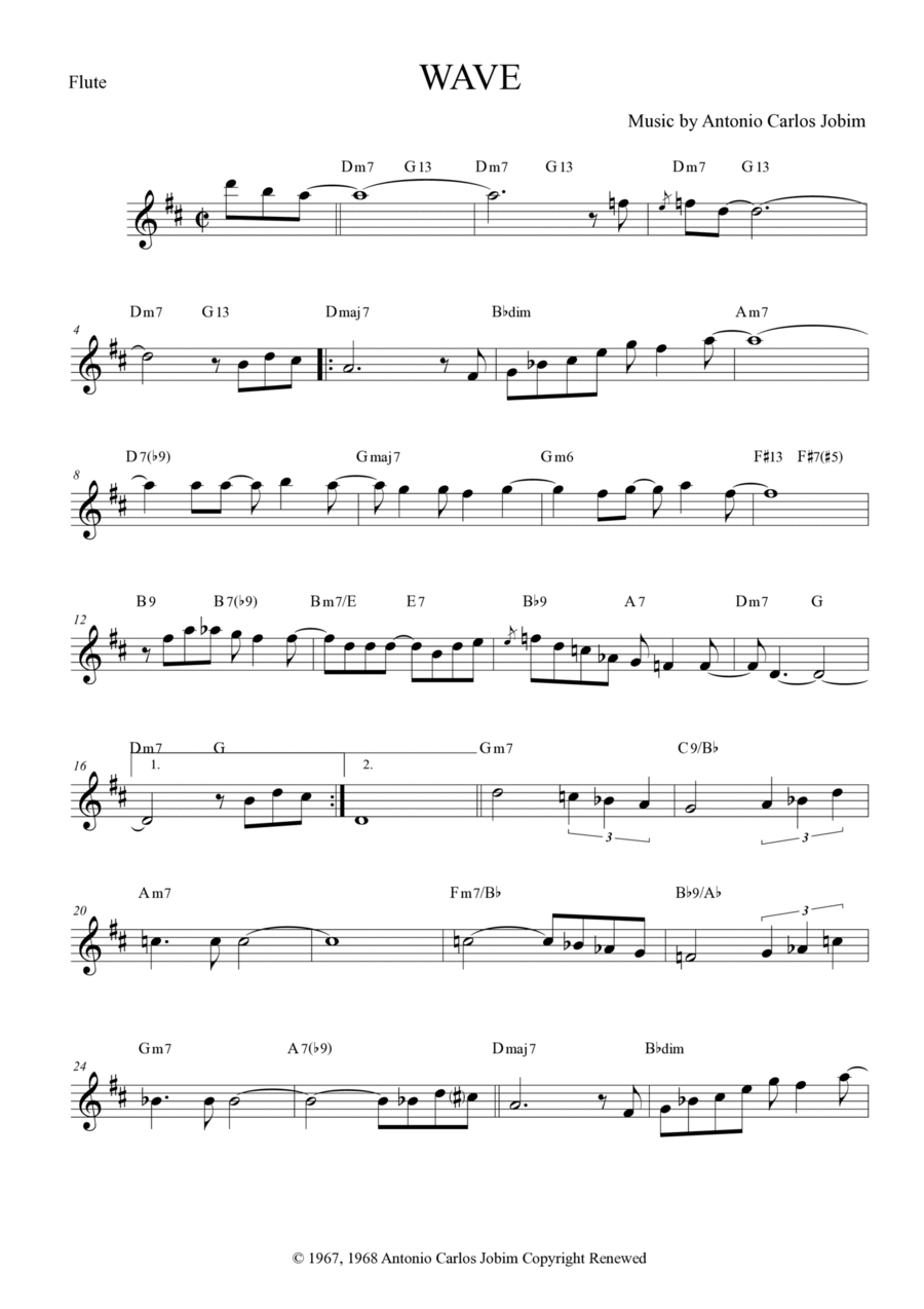 Wave Flute Solo scores gallery preview page 1