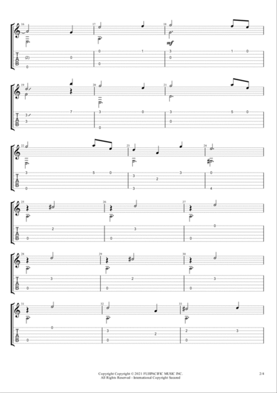 Izaberano Uta Guitar Tablature scores gallery preview page 2